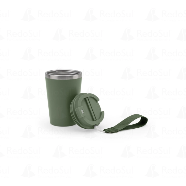 Copo de viagem personalizado em aço inox reciclado com parede dupla 460 ml Copo de viagem personalizado em aço inox reciclado com parede dupla 460 ml